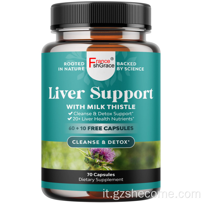 Capsule di disintossicazione del fegato Supporto antiossidante Supplemento epatico